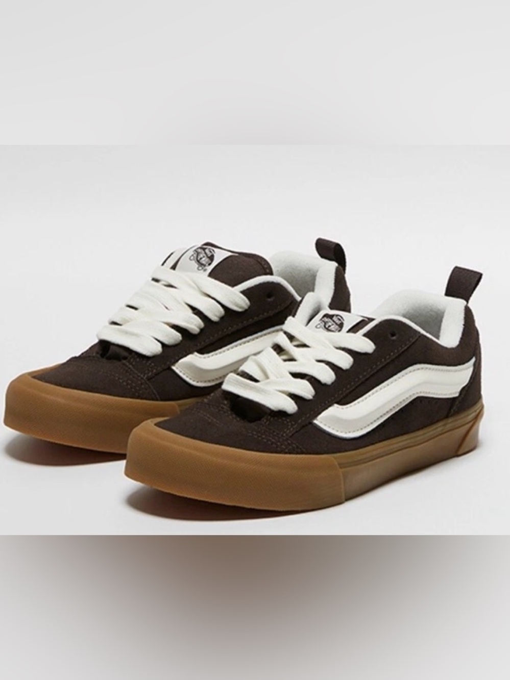 🆕 Vans Knu Skool Turkish Coffee Brown Gum Sole Sneakers NWT Men’s 6 Women’s 7.5 - Picture 1 of 9